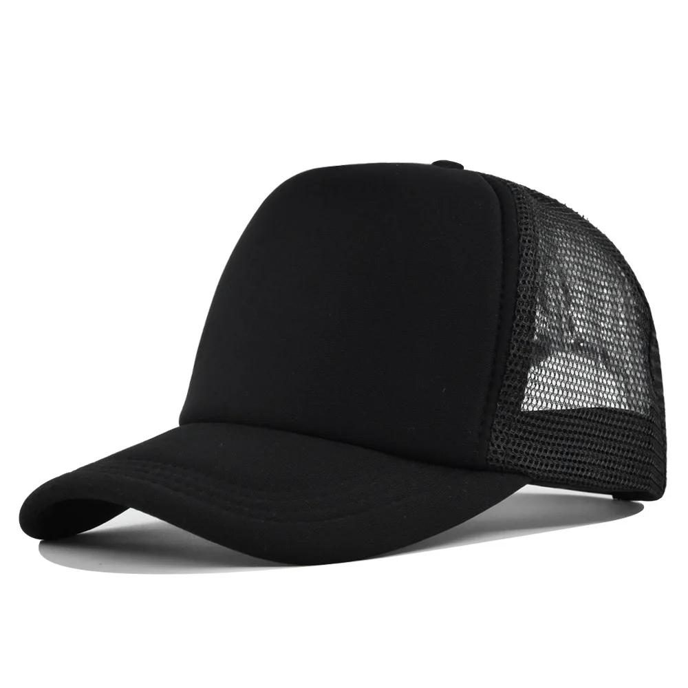 Solid Unisex Cheaper 5 Panel Trucker Hat For Adult Summer Net Baseball Cap Men Women Blank Mesh Tentacle Sun Hat Visor