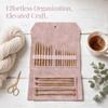 PU Leather Knitting Needle Storage Bag Roll Up Design Knitting Tool Organizer  Travel Use