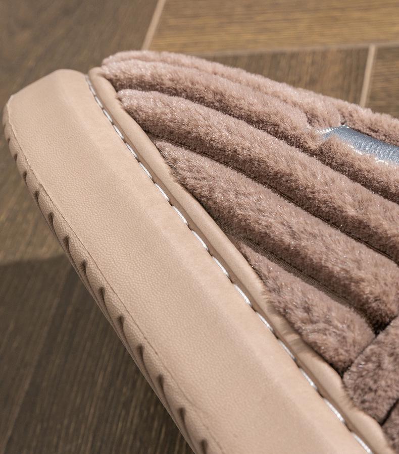 Men's Plus Size Non-Slip Fluffy Cotton Slippers - New 2026 Autumn/Winter Indoor Warm Household Shoes