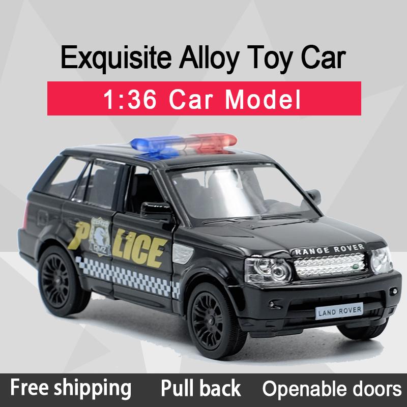 1/36 Scale Land Rover Range Rover Police SUV Vehicle Toy Car Alloy Diecast Car Model Toy with Pull Back for Children Gifts Toy Collection