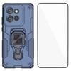 For Motorola Edge 50 Neo 5G Phone Case WANLONFENG PC TPU Back Cover Kickstand with Tempered Glass