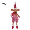 Zacht Knuffel Cadeau Kerst Knuffel Muis Pop, Knuffeldier Speelgoed met Kerstmuts, Pop Schattig Ornament voor Feestelijk Huis Tafelblad Plank Decoratie Kerstboom