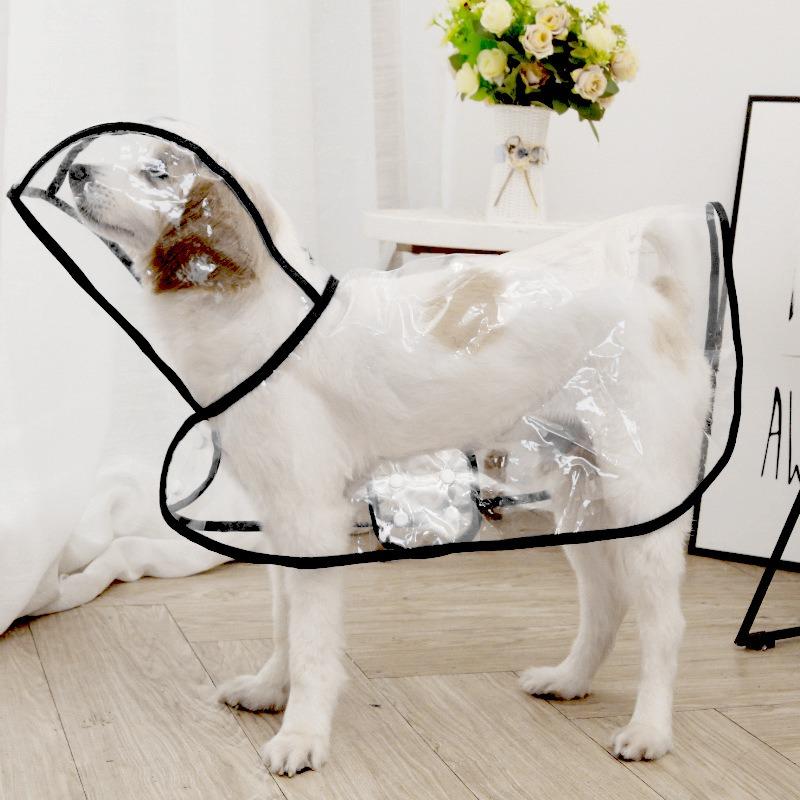 XS-8XL Pet Supplies Dog Raincoat Waterproof Transparent Plastic Fashion Poncho Personalized Color Edge Costumes for Large Dogs