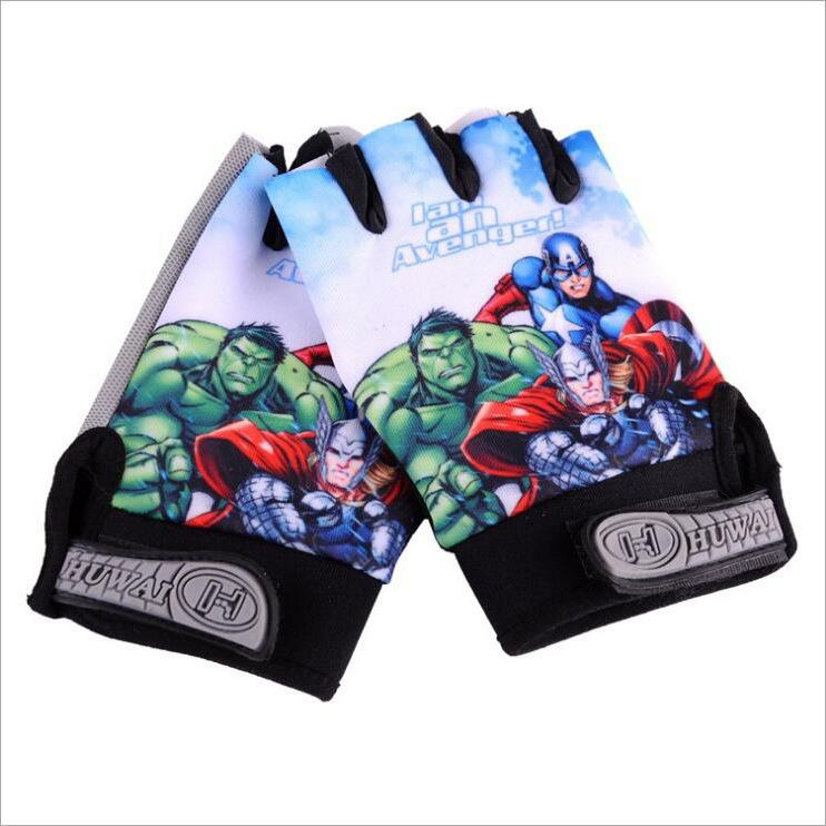 Kids Summer Half-Finger Gloves, Thin Anti-Slip UV Protection Breathable Cycling Sports Children Gloves