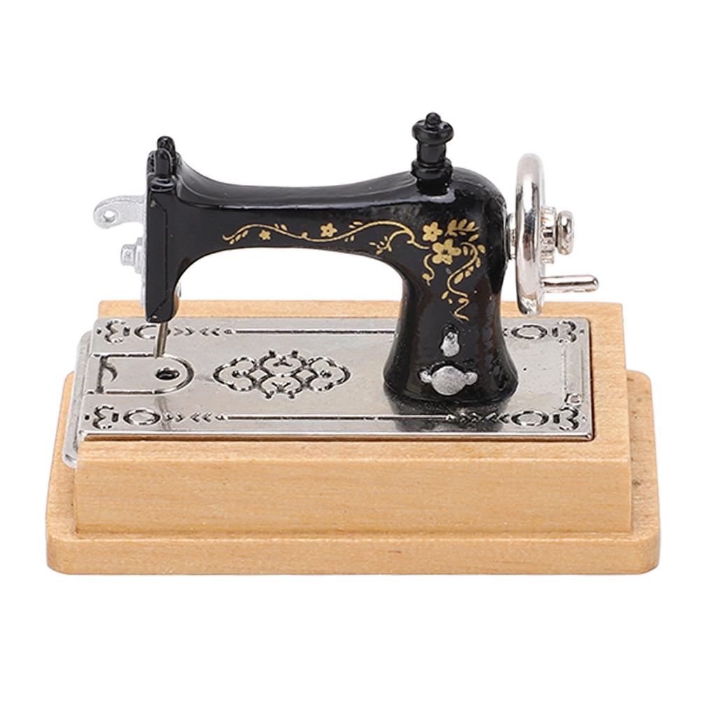 Dollhouse Miniature Sewing Machine Vintage Style Lifelike 1/12 Dollhouse Sewing Machine Model for