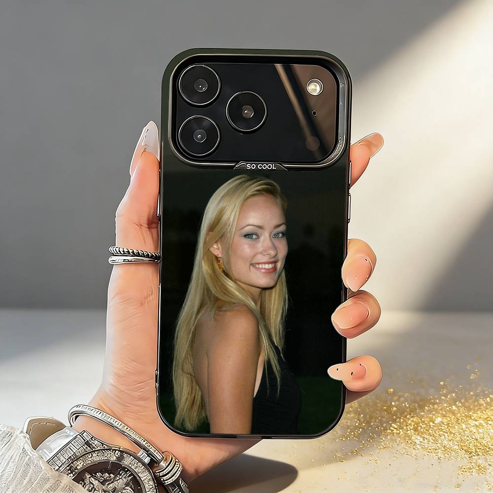 

Charming Olivia Wilde Phone Case For iPhone17,16,15,14,13,12,11,Pro,MAX Gray Matte Silicone Black Cover iPhone16se4