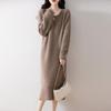 Women Sweater Dress 100% Wool MODERN NEW SAGA O-neck Knit Long Pullover Winter Jumpers Wool Long Dress Female