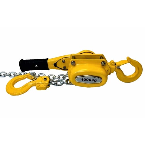 Win-win-win: 1-ton, 1000kg capacity, 1.5m, lightweight and compact, single-unit lever hoist with chain roller, reinforced lever, and Grade 100 chain.