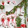 Christmas Tree Bows Ribbons Ornaments with Bell Red DIY Xmas Tree Hanging Pendents New Year Home Party Decor Produtos Natalinos