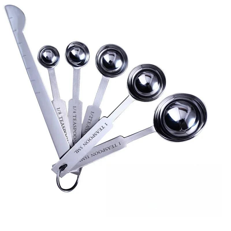Stackable Stainless Steel Measuring Spoons Cup Set Multi-Use for Coffee Powder/Spice Practical Baking Measure Scoop Kitchen Tool