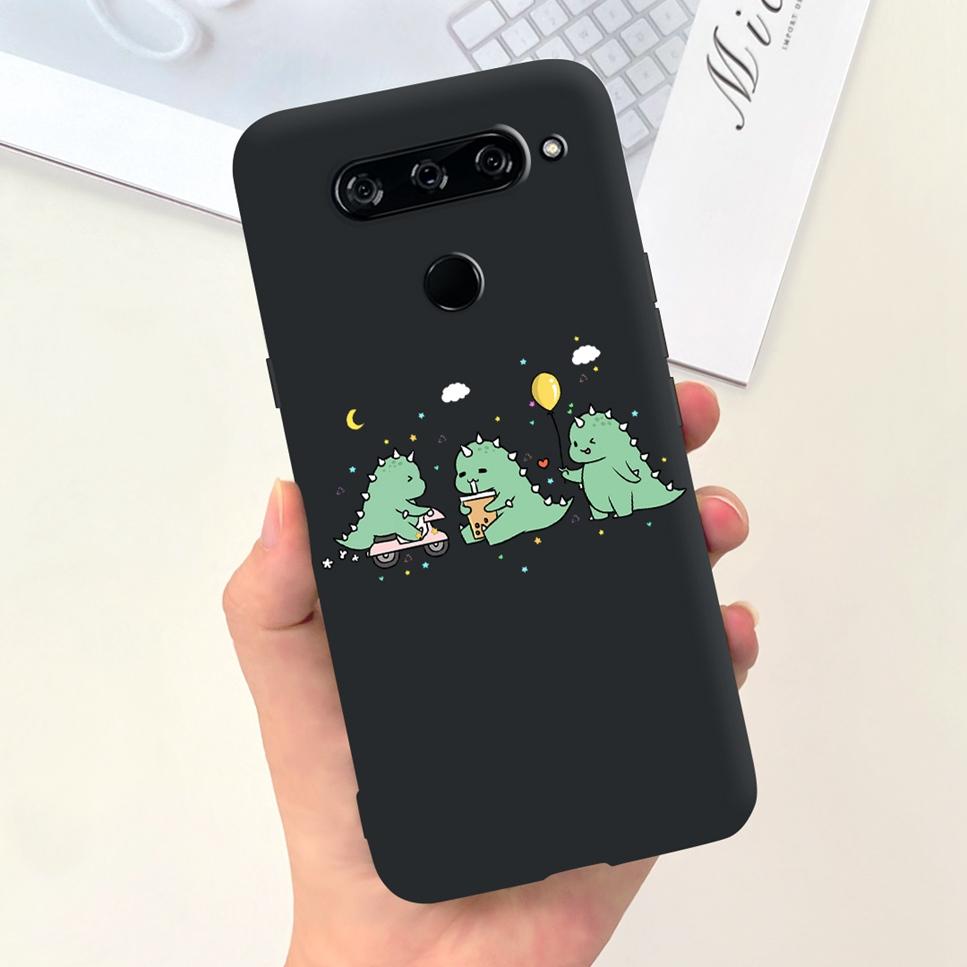Case For LG V40 ThinQ Cartoon Astronaut Dinosaur Soft Silicon Black Cover For LG V50 V50S ThinQ 5G LG V30 2017 Bumper Phone Case