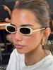 Vintage Round Oval Sunglasses Women Luxury Brand Designer Metal Sun Glasses Men Fashion Eyewear Gafas