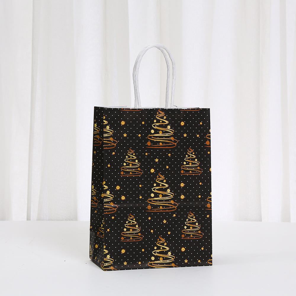 12/30pcs StoBag Christmas Paper Tote Bags Recyclable Gift Bags for Holiday Packaging Party Favors Candy Cookies Classroom