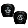 Vehicle Headrest Cover Set with Dark Print Halloween Theme, 2 Piece Polyester Pull-On Headrest Sleeve for Spooky Seat Styling Use