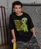 HOODHOOD Alien Slogan Short Sleeve T-Shirt Black