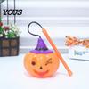 Handheld Pumpkin Lamp for Children Halloween Lantern, LED Light Up Lamp, Battery Glowing Party Prop Operated Decorative Plastic Lantern Kids, Holiday