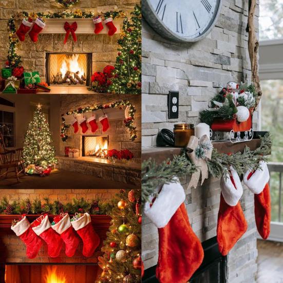 2-in-1 Adjustable Christmas Stocking And Garland Hangers Metal Mantel Hooks No Drill Stocking Holder Holds Up To 11lbs