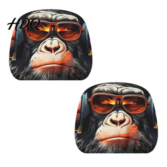 Headrest Cover for SUV Funny Car Covers Spooky Pattern Seat Polyester Protector Protector Universal Breathable Stretchy Interior Accessories