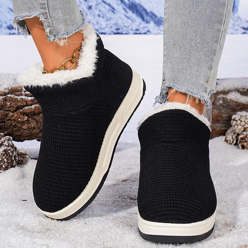 Damen Herbst Winter Warme Baumwollschuhe Lässig Dick Plüsch Slip On Schneestiefel Frau Leicht Rutschfest Knöchel Botas Mujer 2025