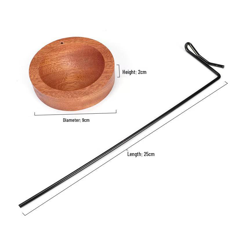 Sapeli Inverted Incense Holder: Solid Wood Aromatherapy Accessory for Home and Zen Tea Ceremonies