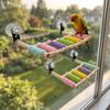 Colorful Bird Cotton Rope Ladder 5/6/7/8//9/10 Steps Cotton Rope Wrapped Wooden Bird Perch Anti-anxiety Suction Cup