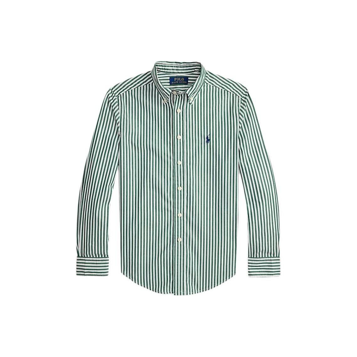 

Polo Ralph Lauren Повседневная рубашка FW25 В полоску воротник Однобортная Длинный рукав Детская Детские рубашки 323979319-003 L