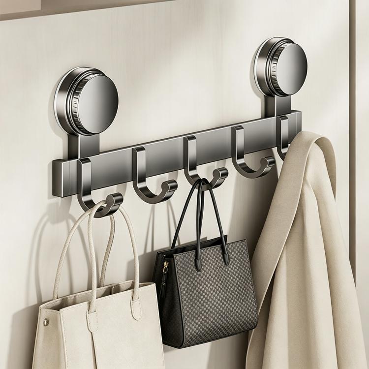 No-drill Door Back Vacuum Suction Cup Hooks Storage Rack
