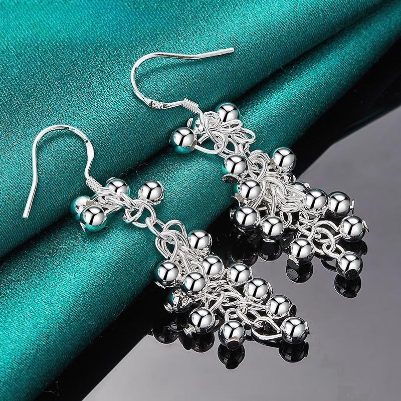 925 Sterling Silber Traubenperlenohrringe, Modeschmuck