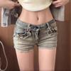 Dames Retro Blauwe High Street Lage Taille Denim Shorts