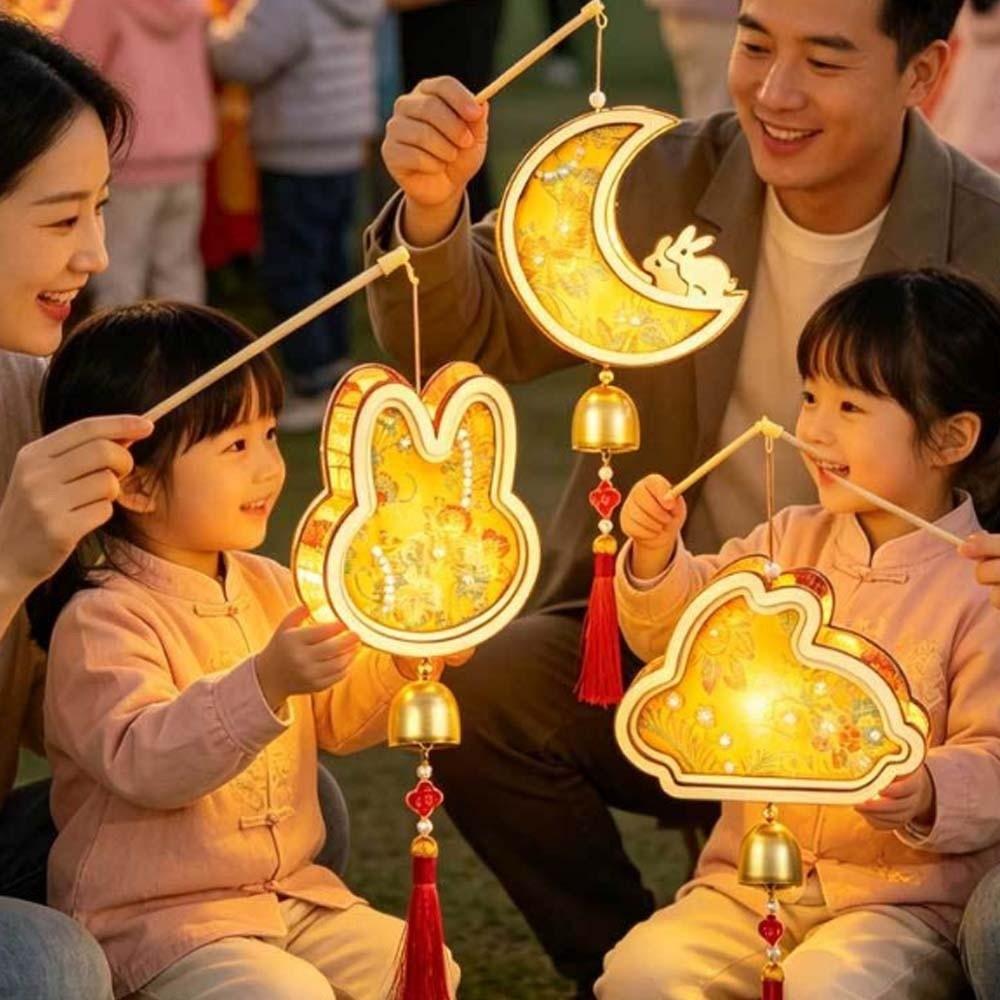 Handmade Fabric Lamp Kit Glowing Mid Autumn Craft Windchime Lantern DIY  Gifts