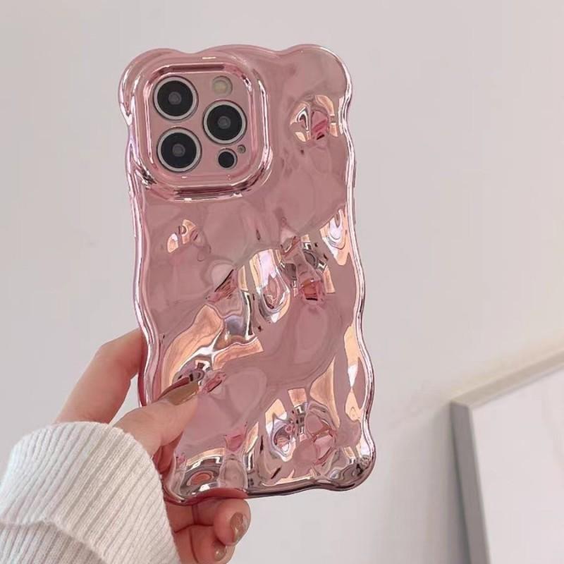 Minimalist Bubble Phone Case IPhone 15 Pro Max 14 With Electroplating Finish Shockproof Full Cover Silicone