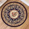 Vintage European Floral Scroll  Mandala Geometric Pattern Round Rug Soft Carpet for Living Room Bedroom