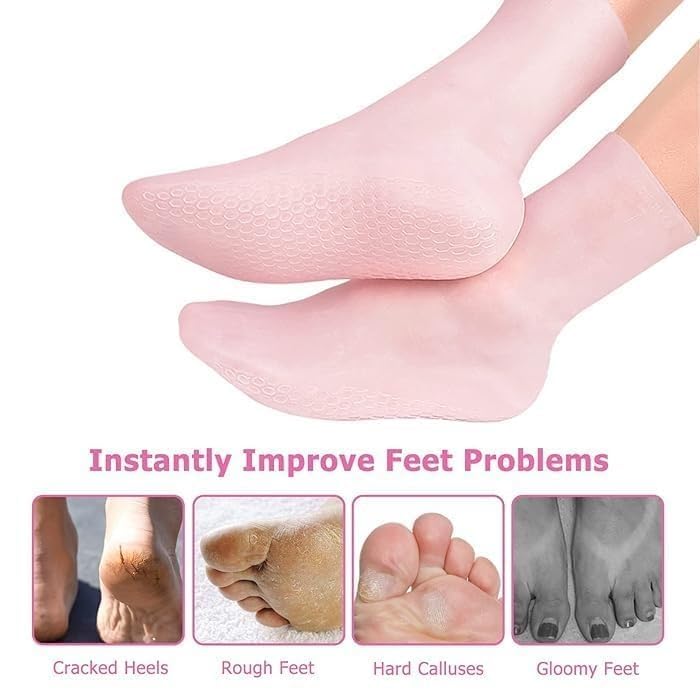 ZENTARA Moisturizing Silicone Gel Socks - Spa Gel Socks for Men and Women - Crack Heel Repair for Dry Feet – Pack of 1