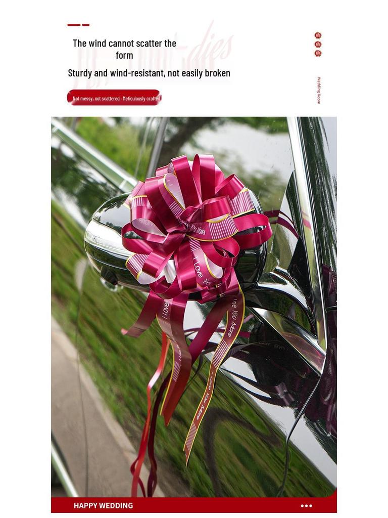 Luxury Wedding Car Decoration Set - Includes Lead Car Floral Arrangement, Main Car Florals, and Greeting Car Flowers