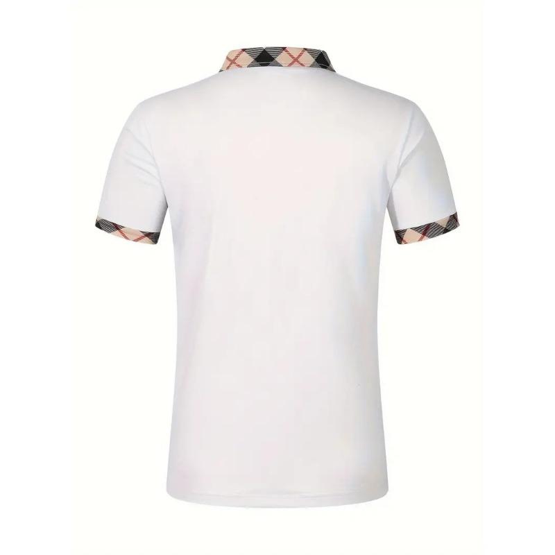 Nové pánske módne tričko s golierom, slim-fit, polokošeľa s krátkym rukávom, pánsky top