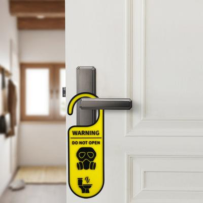 Toilet Door Knob Hanger Single-Sided Do Not Open Bathroom Door Warning Sign All Standard Doors Handle Hanging Decoration