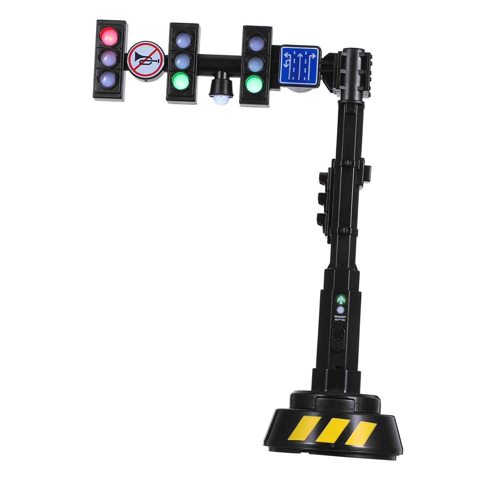 

Светофор с интерактивным звуком и светом, реалистичная модель сигнала для раннего обучения, ролевых игр и декора кукольного домика, создает обучающую атмосферу One Size