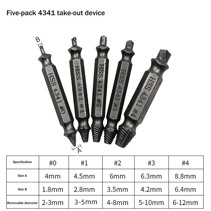 4/5 Stück Mehrzahn-Extraktorbohrer Gebrochener Beschädigter Schraubenextraktor Bohrer Speed Out Bolzenextraktor Bolzenbolzenentferner Werkzeuge