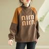 Sweatshirt for Women Cotton Loose Oversized Fleece Thickened Comfortable High Neck Casual Pullover Top Sweatshirt