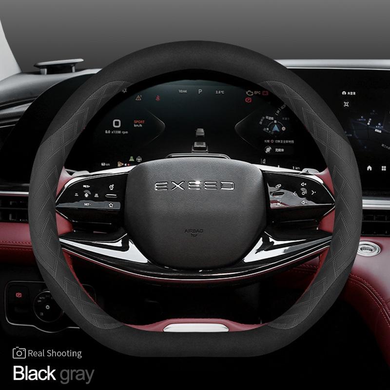 High Leather Braid On Car Auto Steering Wheel Cover Wrap for Exeed Yaoguang LX RX TXL VX TX D Type Steering Wheel Holder