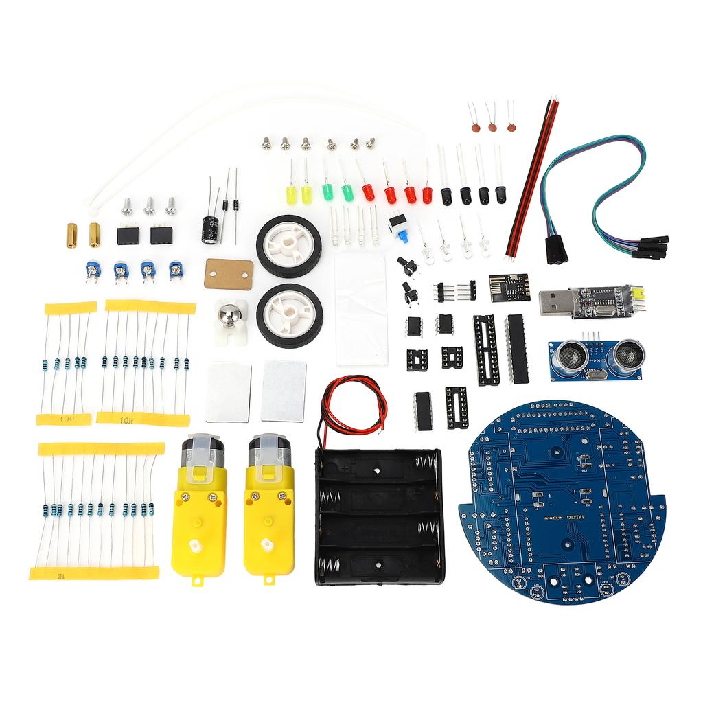 Smart Car Kit MCU Robot Project Graphic Programming Ultrasonic Obstacle Avoidance BT Control USB Download with Jump Wire