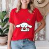2026 Summer  Cinnamoroll Watermelon Time Print Cotton T Shirt for Women Casual Comfort Soft Breathable Short Sleeve Summer Top