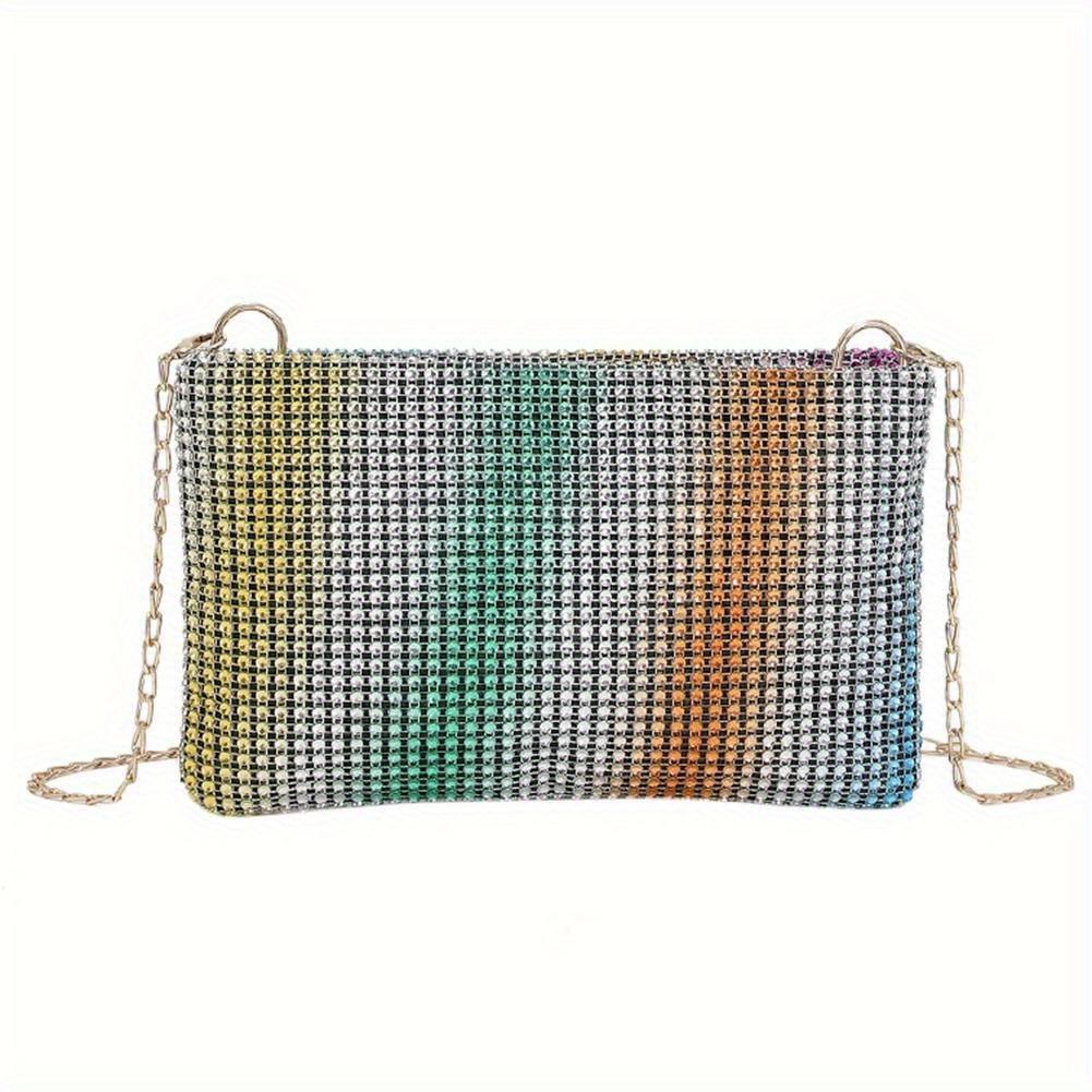 Ny Dameveske Vann Diamant Glitrende Liten Firkantet Veske Temperament Håndholdt Veske Trend En Skulder Crossbody Veske