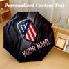 8 Rib Auto Folding Umbrella Atletico Madrid Print Custom Name Text Portable Rain Gear