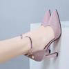 Women Fashion Pink High Quality Spring & Summer Stiletto Heel Shoes Lady Casual Comfort Pumps Sexy Silver Wedding Footwear Ab601