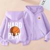 Herbst/Winter Plus Samt Kapuzen-Reißverschluss-Sweatshirt für Erwachsene und Kinder - Unisex Mode Print