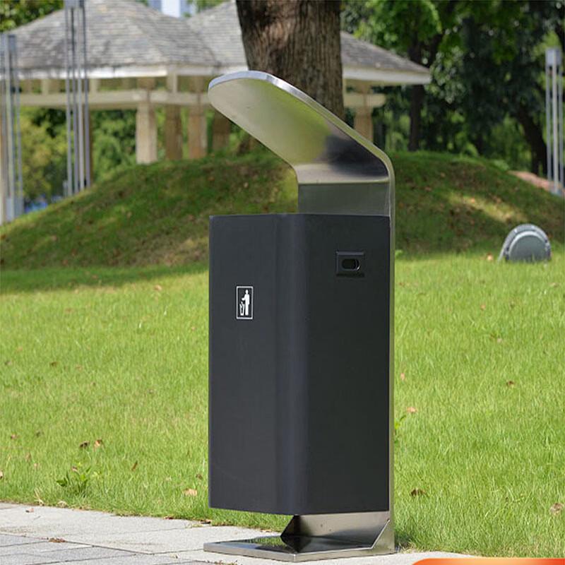 Zhi Shi Outdoor Stainless Steel Trash Can with 35L Liner