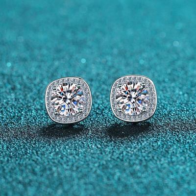 1 Carat Moissanite Diamond Earrings 925 Sterling Silver Stud Earring For Women Girlfriend Gift Fine Jewelry