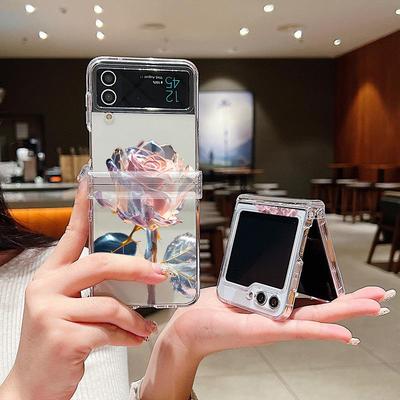 Samsung Z Flip 6 Crystal Rose Transparent Foldable Drop-Proof Case