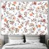 Blumiges Botanisches Garten Muster Wandteppich Maschinenwaschbar Ganzjahres Dekor Kunstdruck Natur Blumen Design Zuhause Schnelle Installation